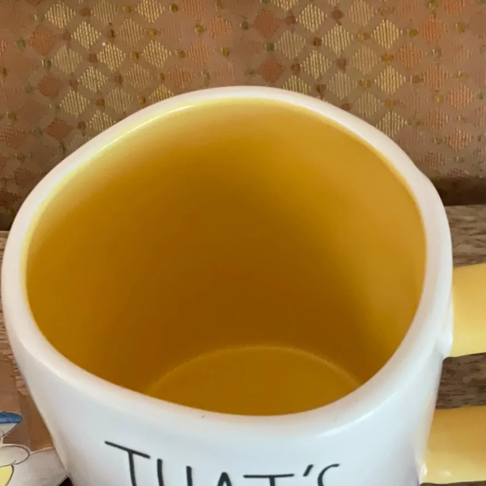 🌸3 for $18🌸 Rae Dunn THAT’S ALL YOLKS Mug Yellow Handle/Interior NWT
